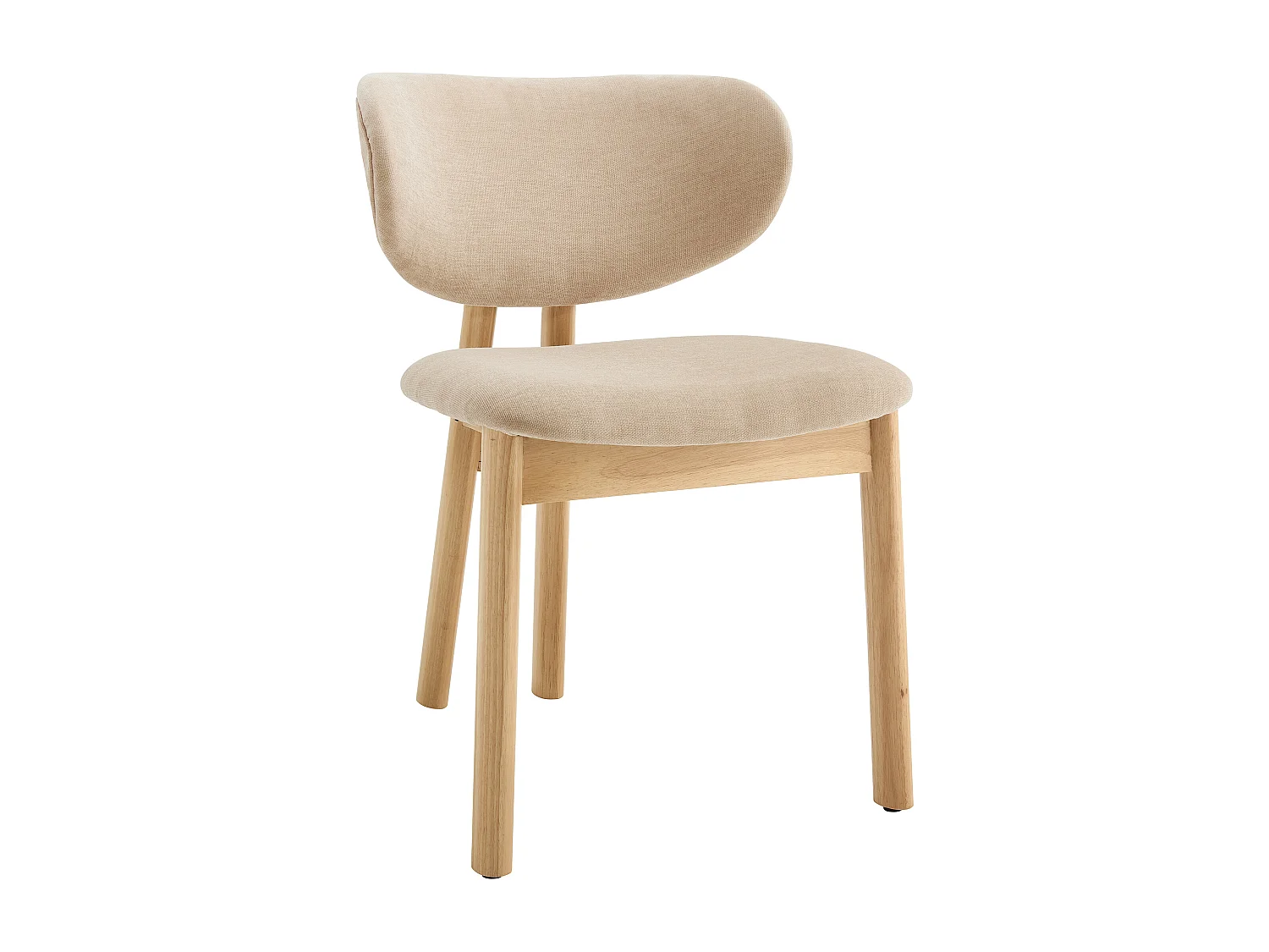 Sæt af 2 stole, tissussokl og hévévéa - Beige - FALDRA