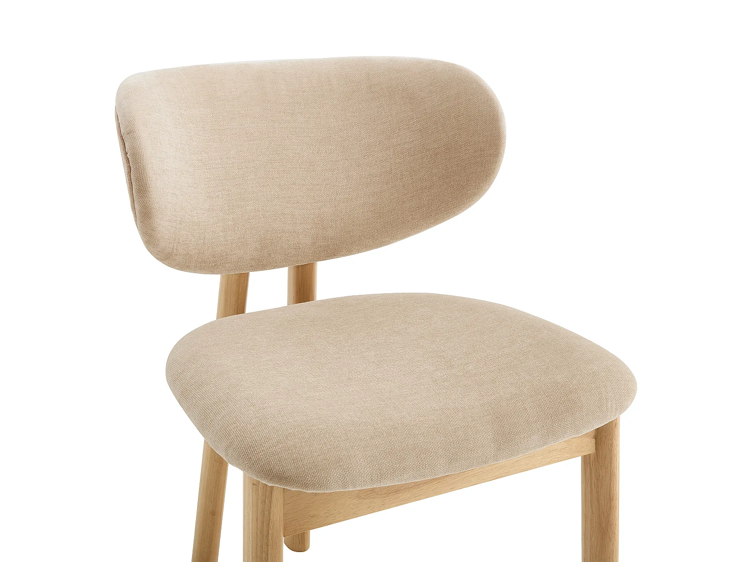 Sæt af 2 stole, tissussokl og hévévéa - Beige - FALDRA