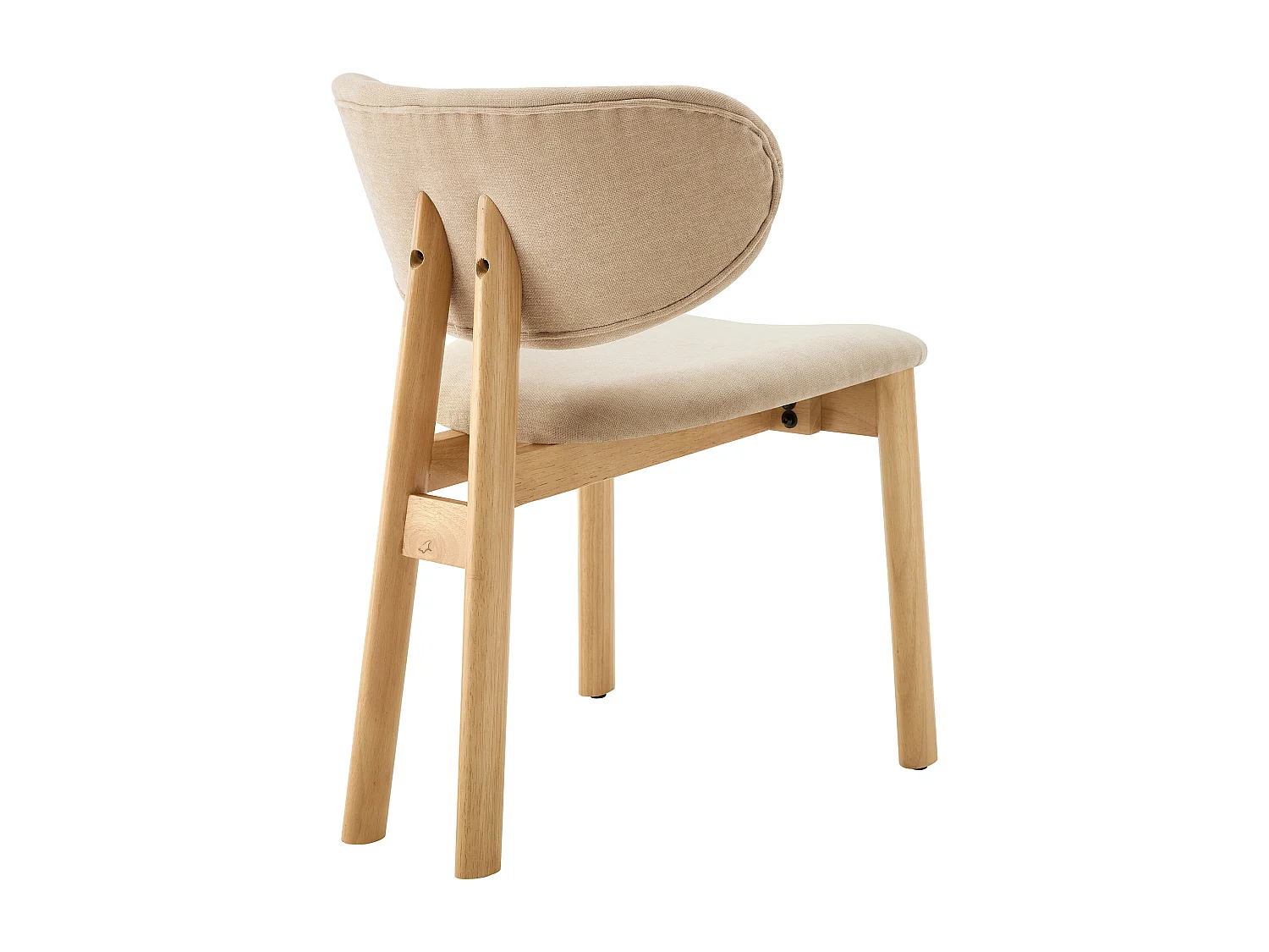 Sæt af 2 stole, tissussokl og hévévéa - Beige - FALDRA