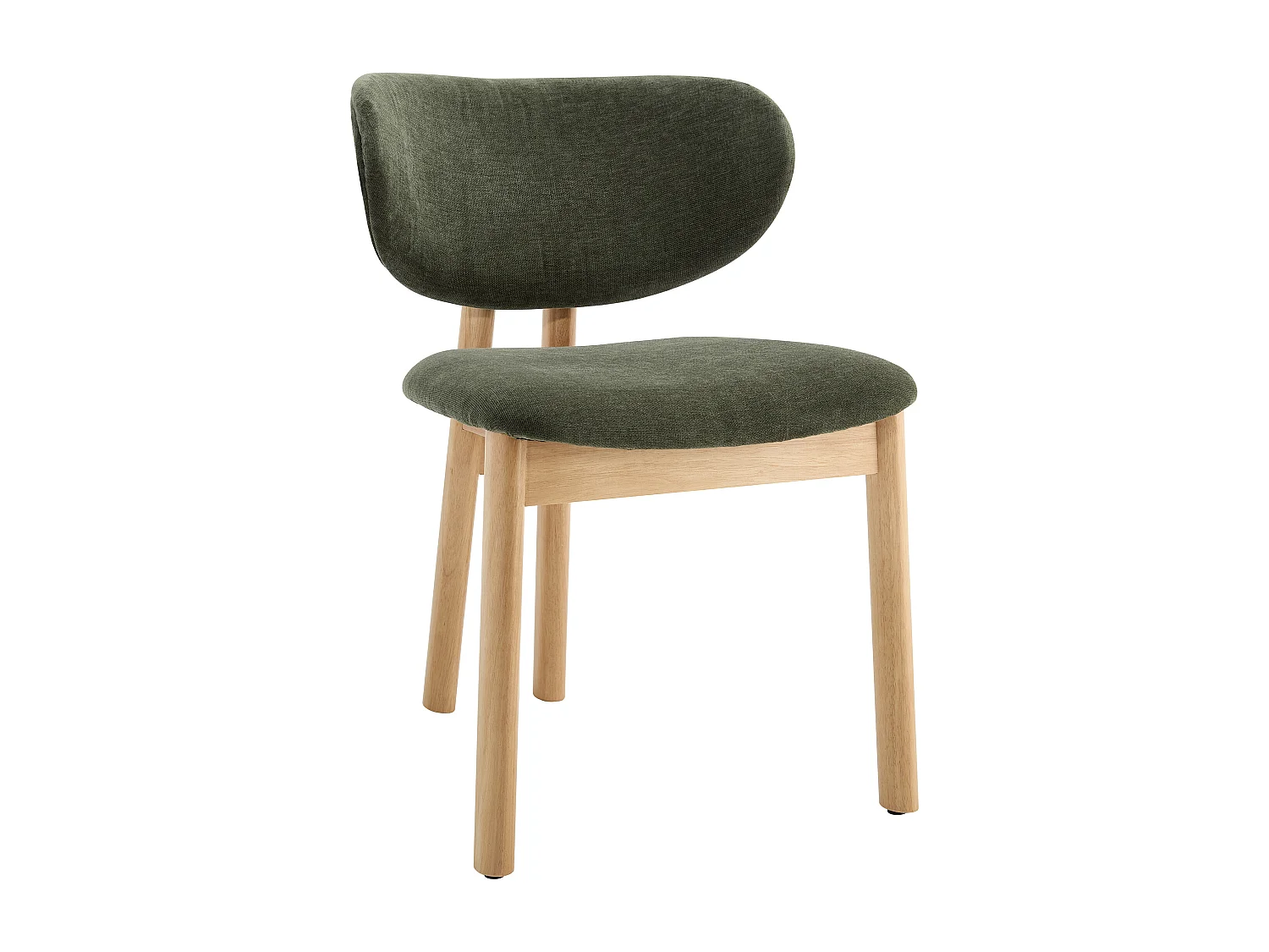 Lot de 2 chaises en tissu et bois d'hévéa - Vert - FALDRA