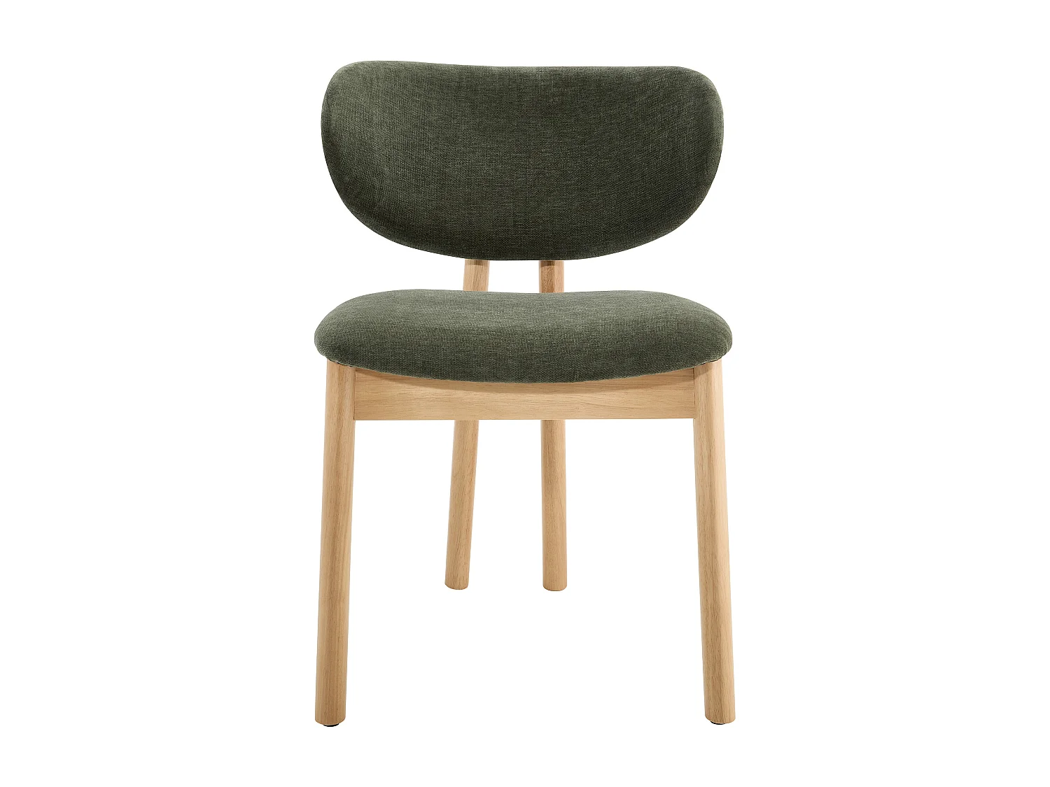 Lot de 2 chaises en tissu et bois d'hévéa - Vert - FALDRA