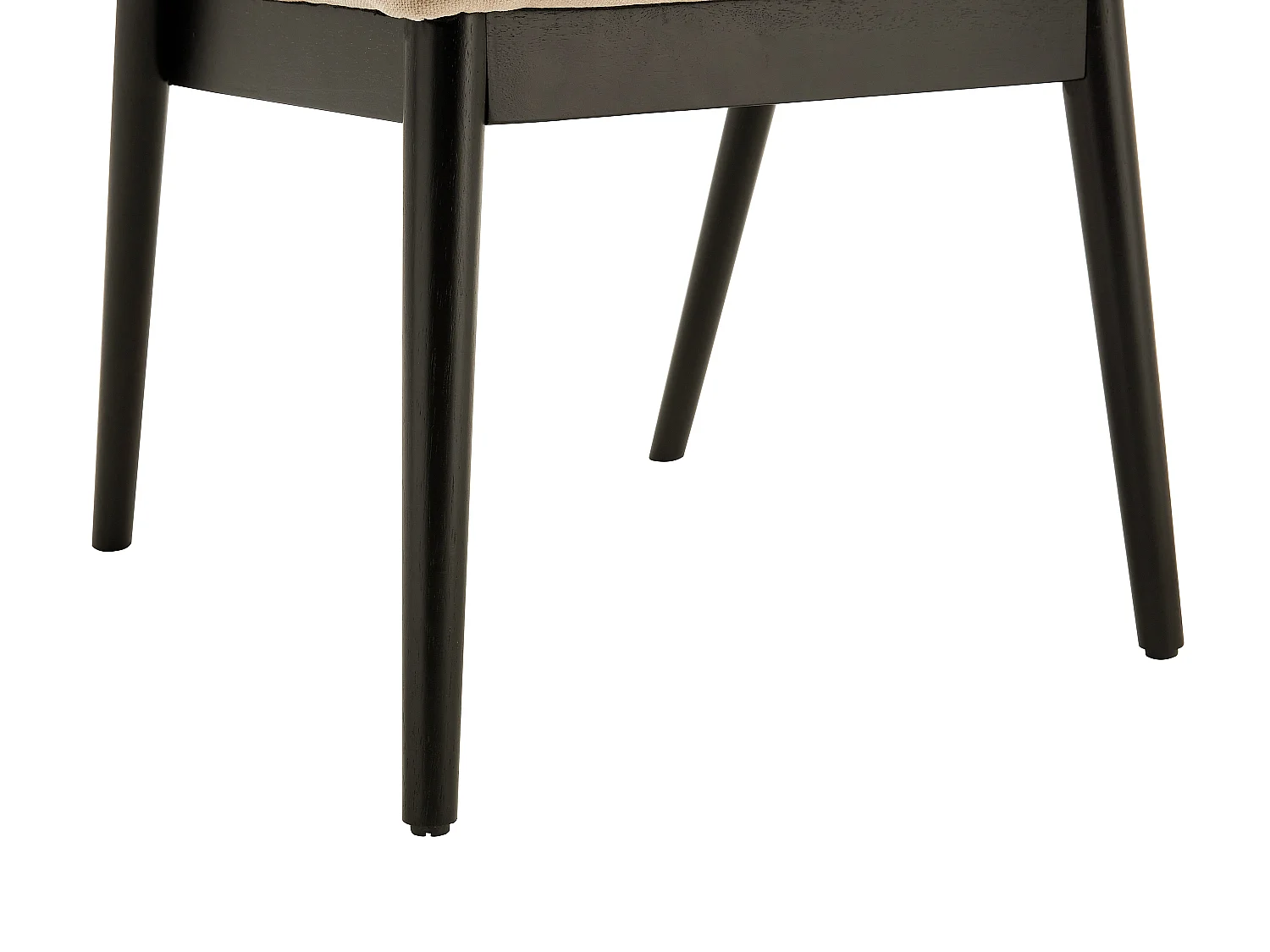 Zestaw 2 krzeseł z tkaniny i czarnego drewna hebanowego - Beige - ZELVYN