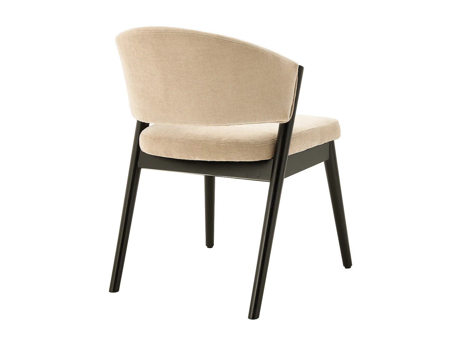 Zestaw 2 krzeseł z tkaniny i czarnego drewna hebanowego - Beige - ZELVYN