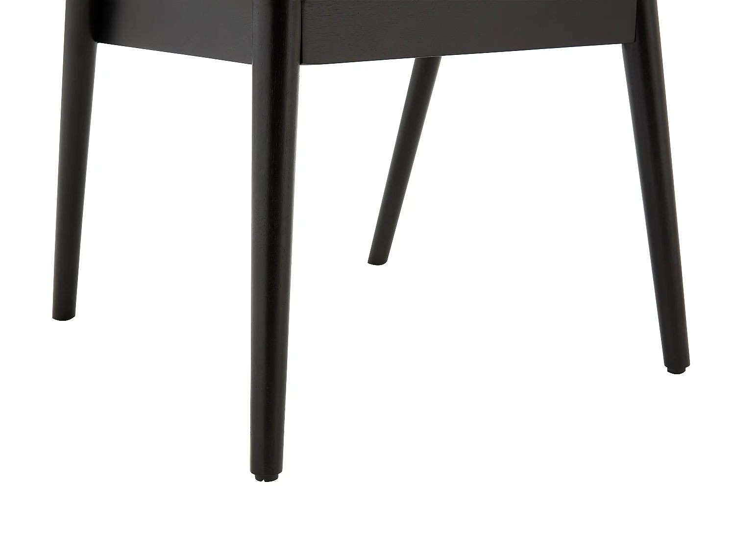 Lot de 2 chaises en tissu bouclette et bois d'hévéa noir - Blanc - ZELVYN