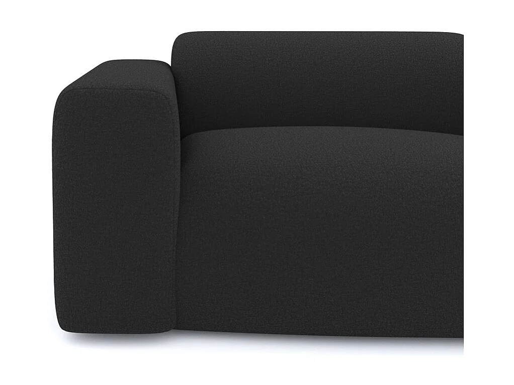 Canapé MYRA 3 places en tissu bouclette anthracite foncé