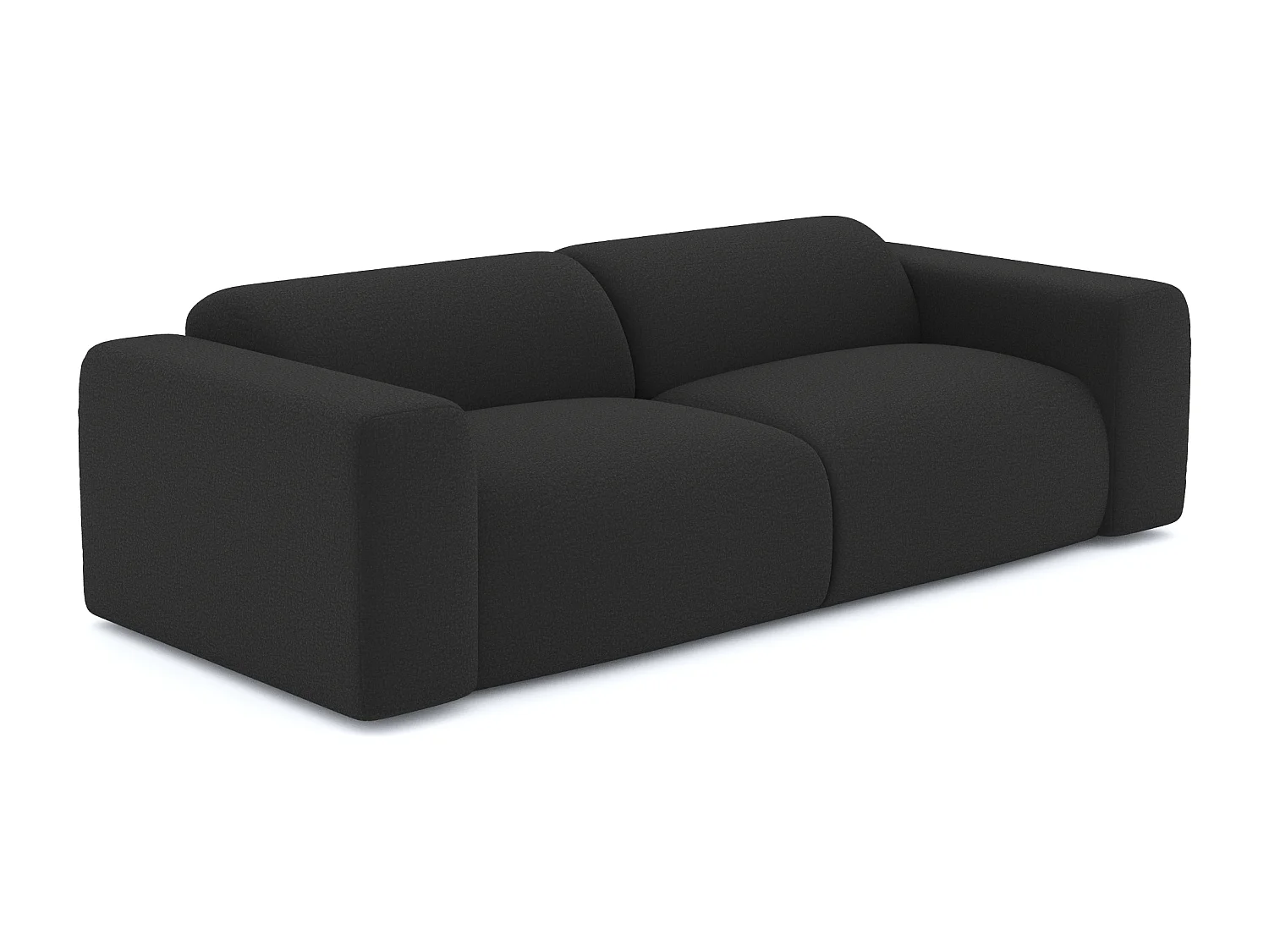 Canapé MYRA 3 places en tissu bouclette anthracite foncé
