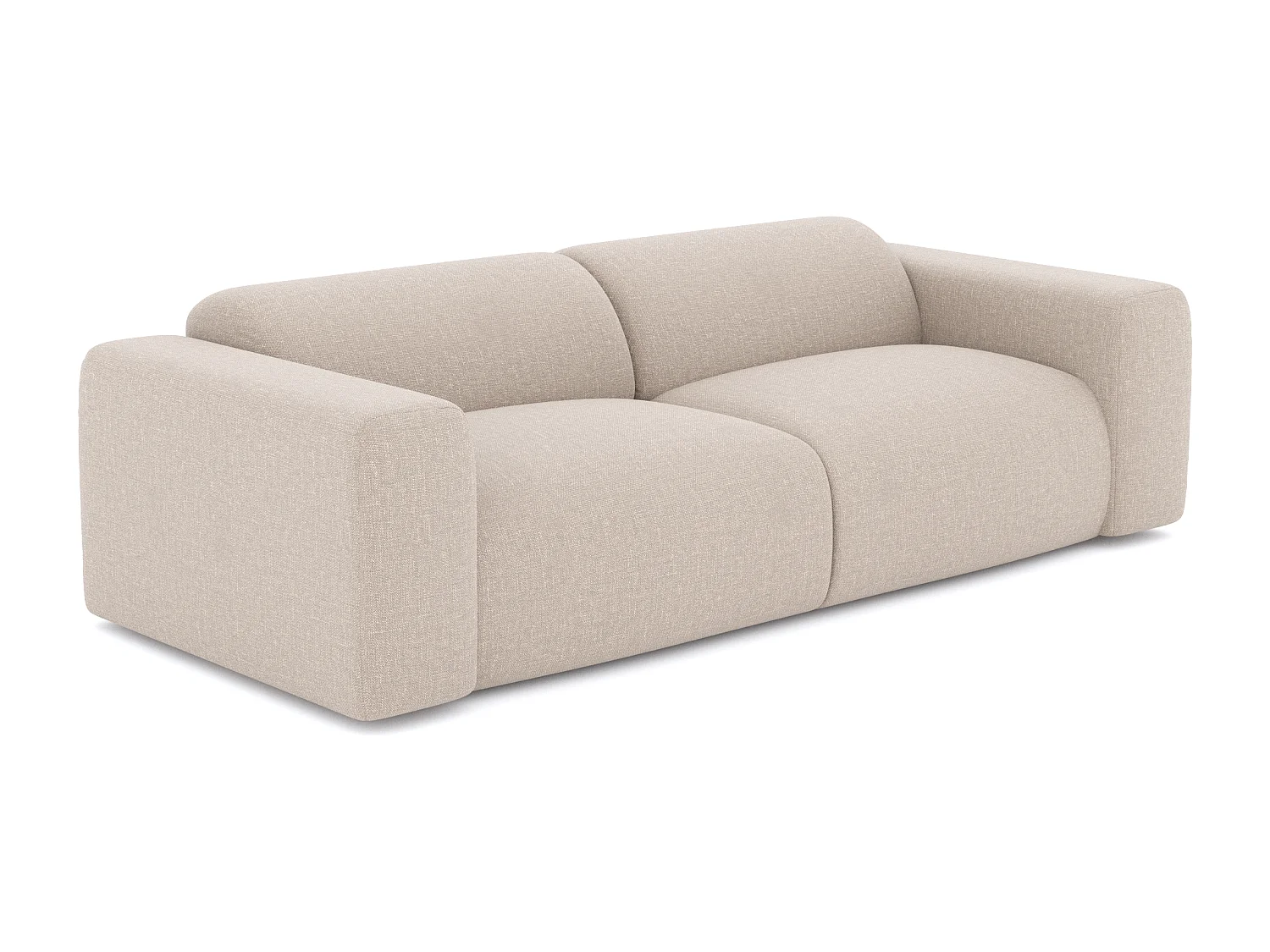 Canapé 4 places tissu tramé beige 240cm MYRA