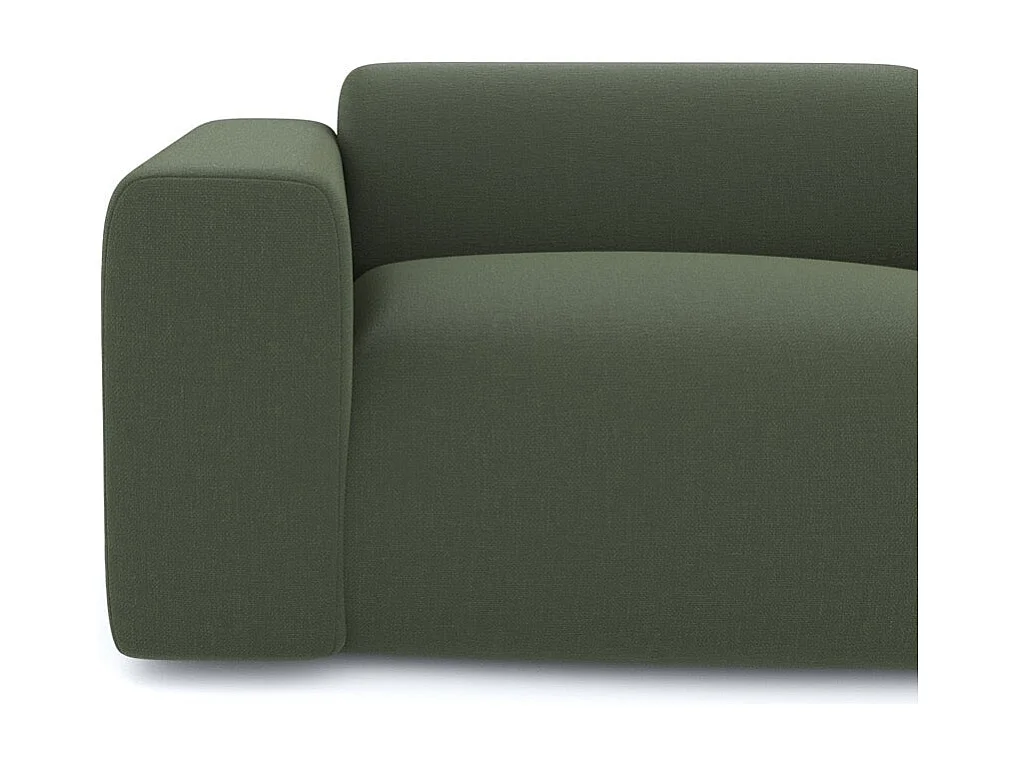 Canapé 4 places tissu tramé vert olive 240cm MYRA