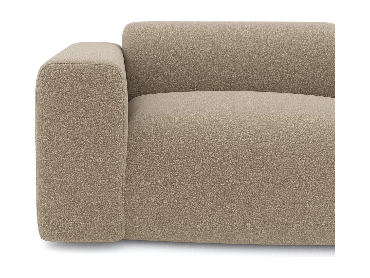 Canapé MYRA 4 places en tissu bouclette taupe