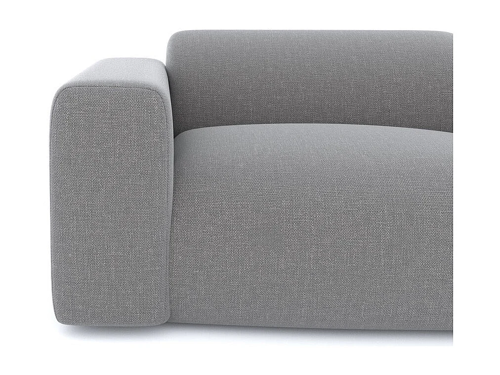 Canapé 4 places tissu tramé gris clair 240cm MYRA