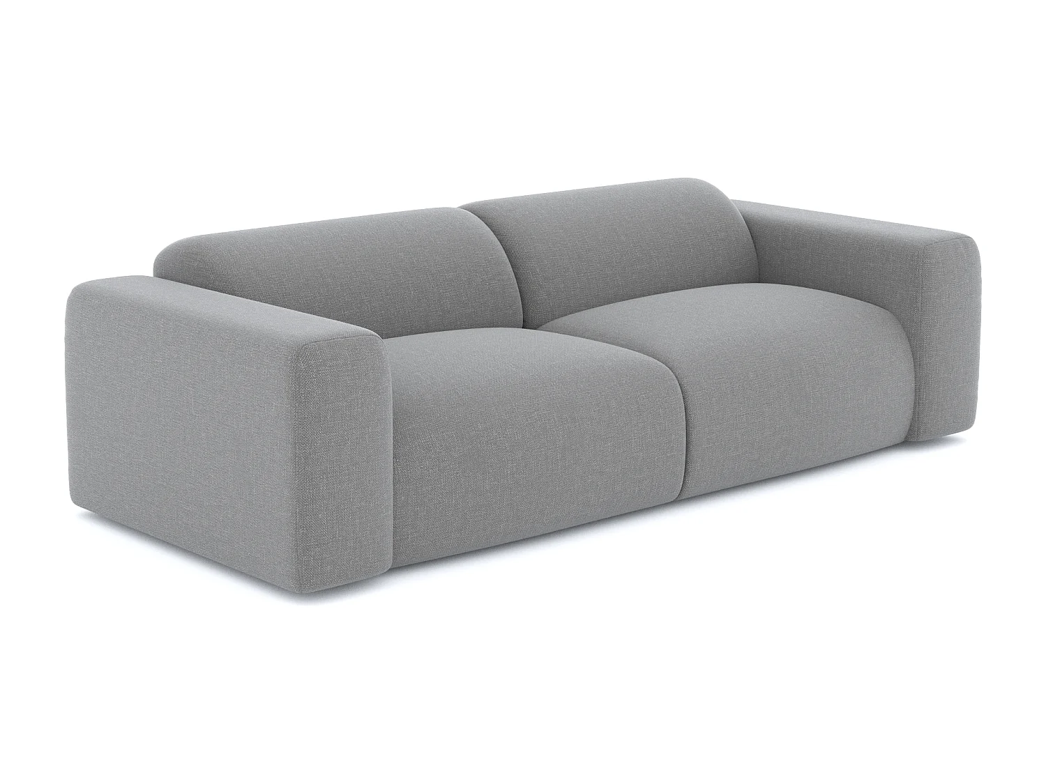 Canapé 4 places tissu tramé gris clair 240cm MYRA