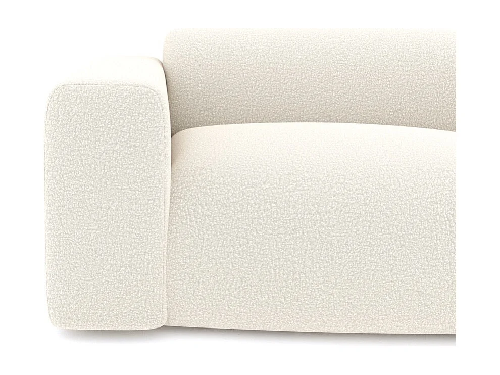 Canapé MYRA 3 places en tissu bouclette crème