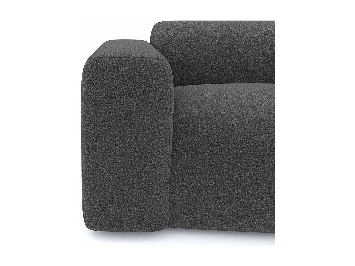 Fauteuil de salon bouclette gris graphite MYRA