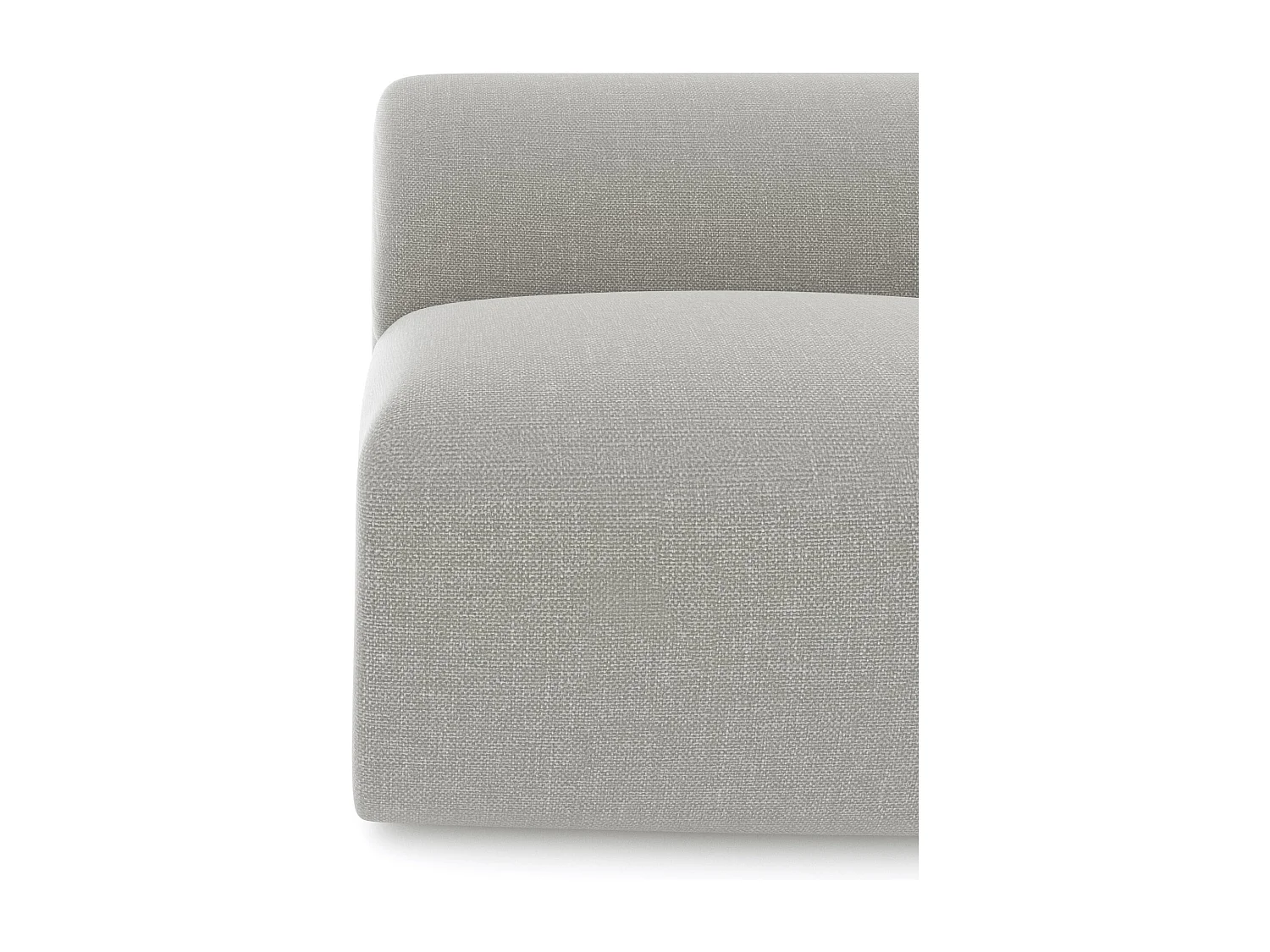 Fauteuil sans accoudoirs MYRA en tissu tramé gris clair 75x97cm