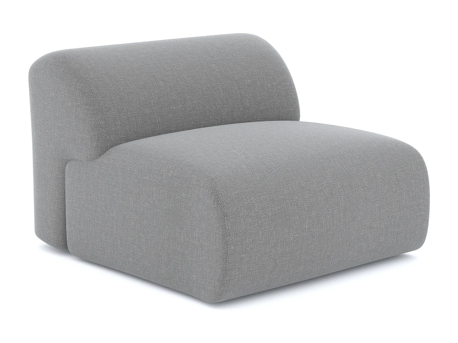 Fauteuil de salon sans accoudoirs tissu tramé gris clair MYRA