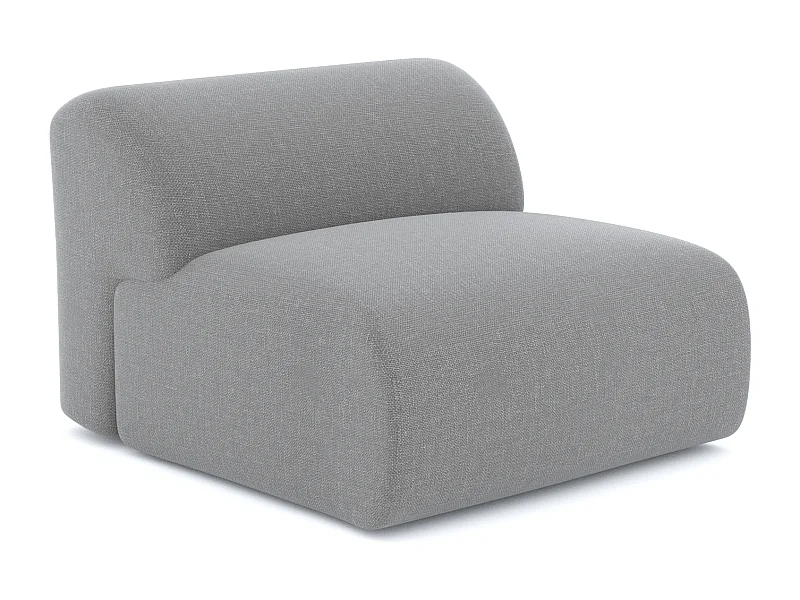 Fauteuil de salon sans accoudoirs tissu tramé gris clair MYRA