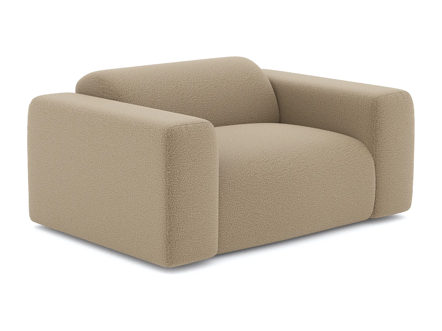 Fauteuil de salon bouclette taupe MYRA