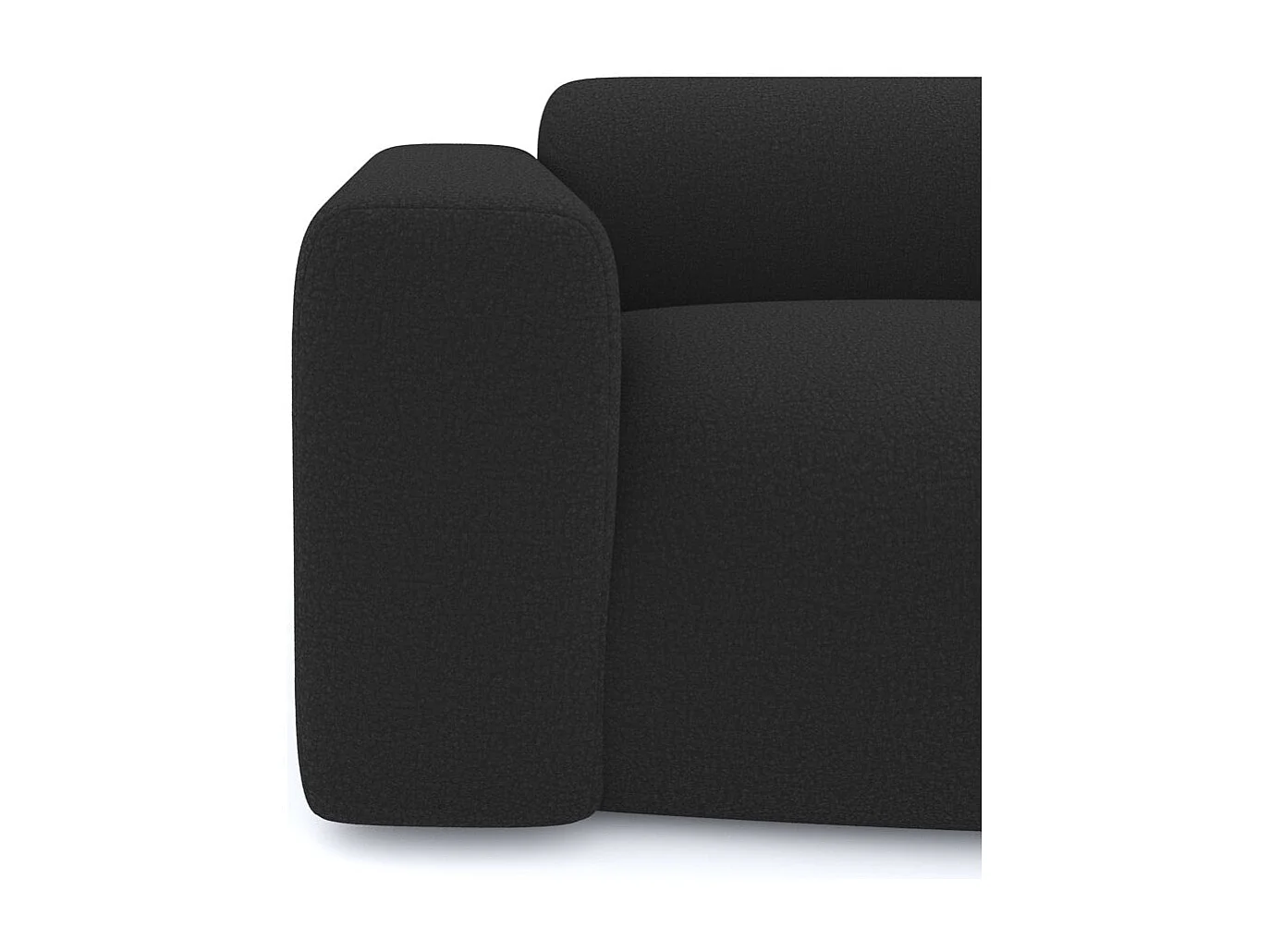 Fauteuil de salon bouclette anthracite foncé MYRA