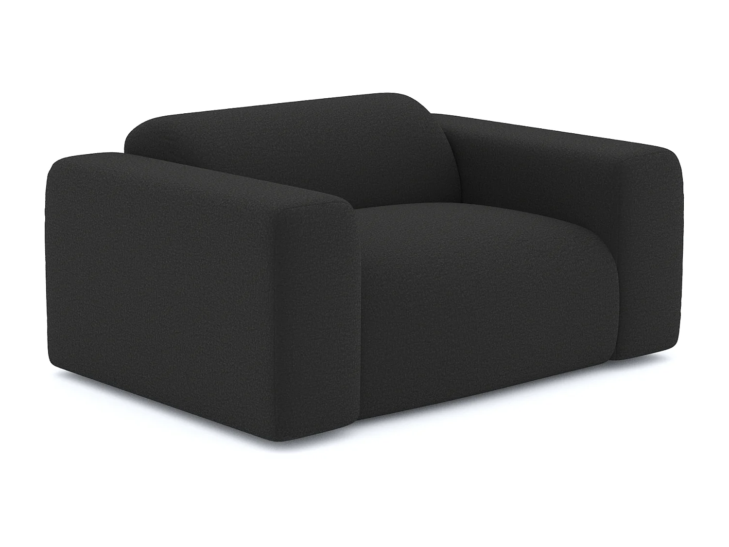 Fauteuil de salon bouclette anthracite foncé MYRA