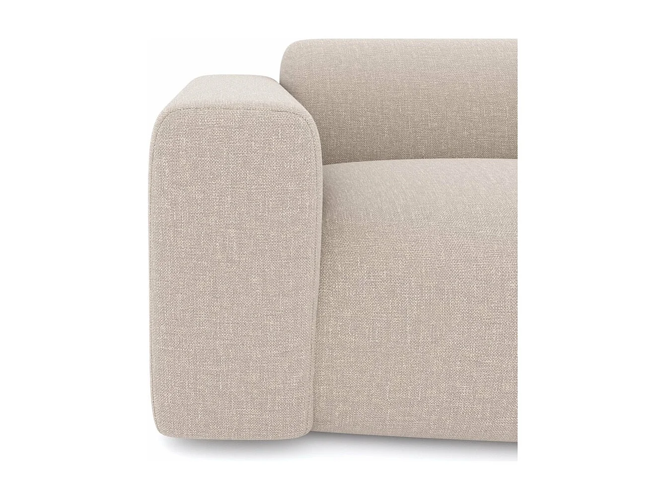 Fauteuil de salon tissu tramé beige MYRA