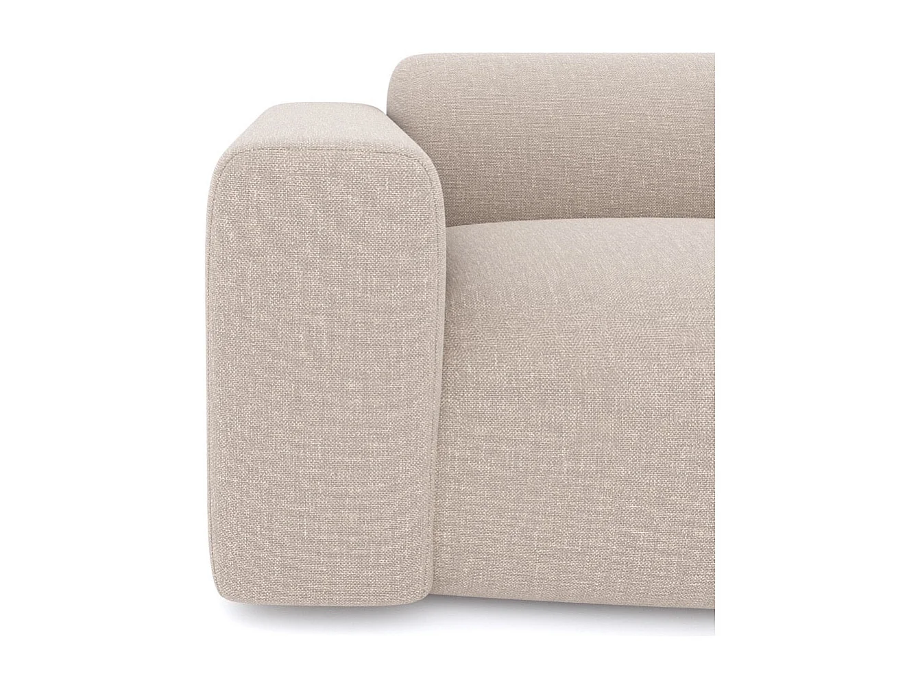 Fauteuil MYRA en tissu tramé beige