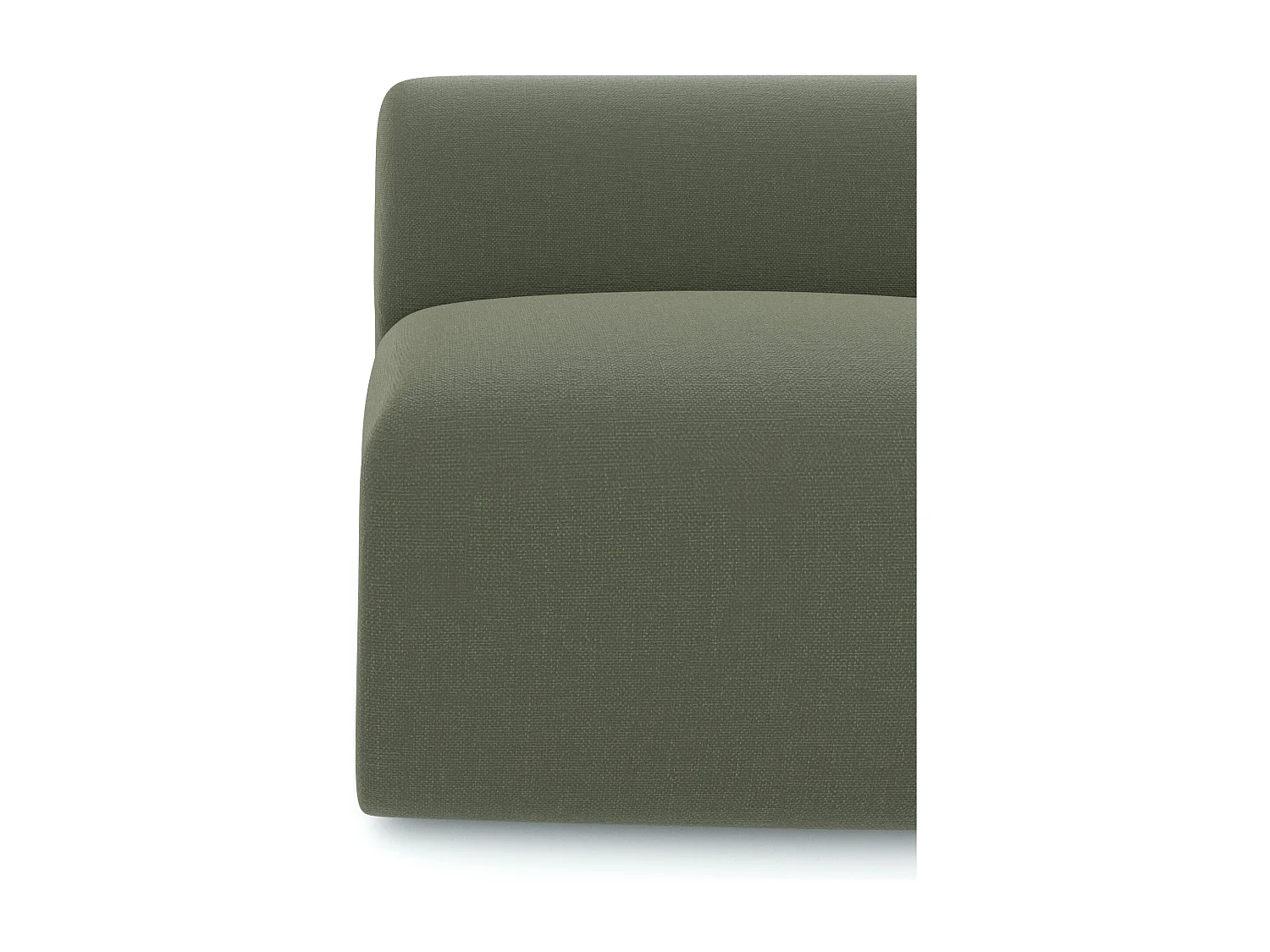 Fauteuil sans accoudoirs MYRA en tissu tramé vert olive 75x97cm