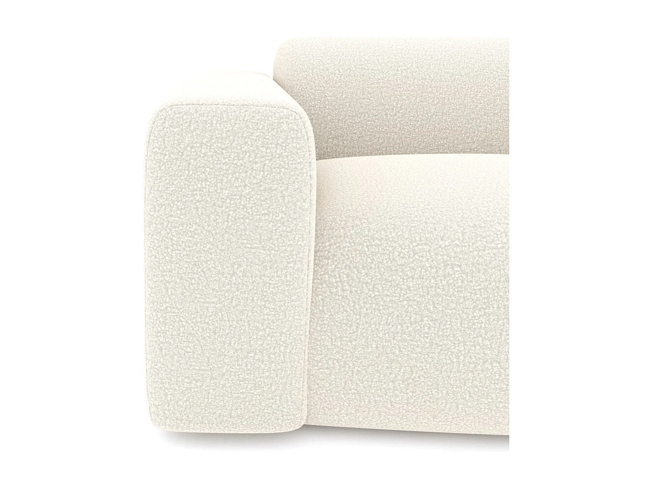 Fauteuil de salon bouclette crème MYRA