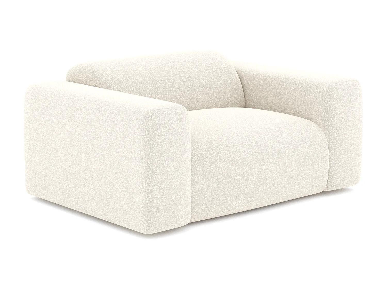 Fauteuil de salon bouclette crème MYRA