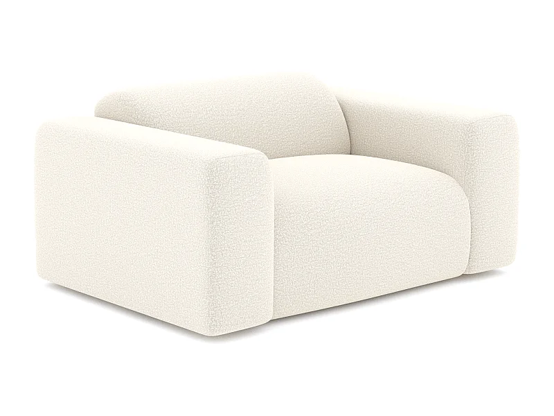 Fauteuil de salon bouclette crème MYRA