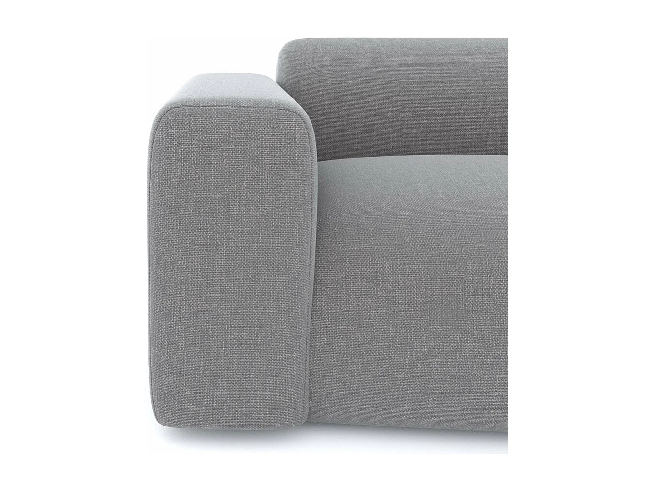 Fauteuil de salon tissu tramé gris clair MYRA