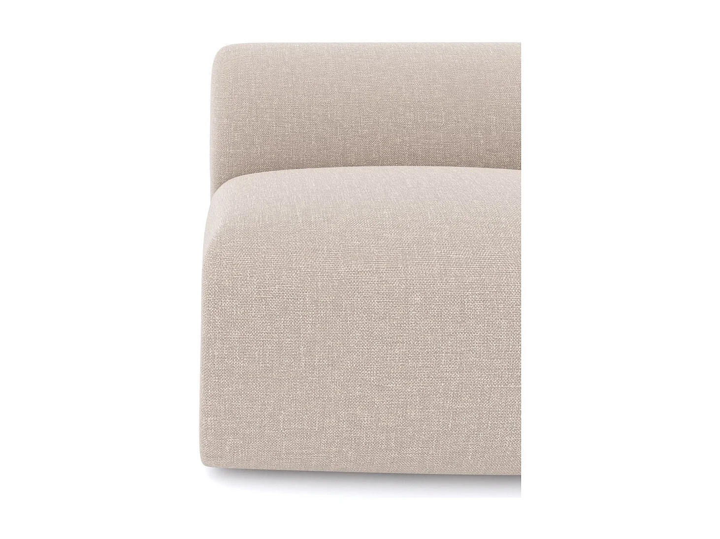 Fauteuil de salon sans accoudoirs tissu tramé beige MYRA