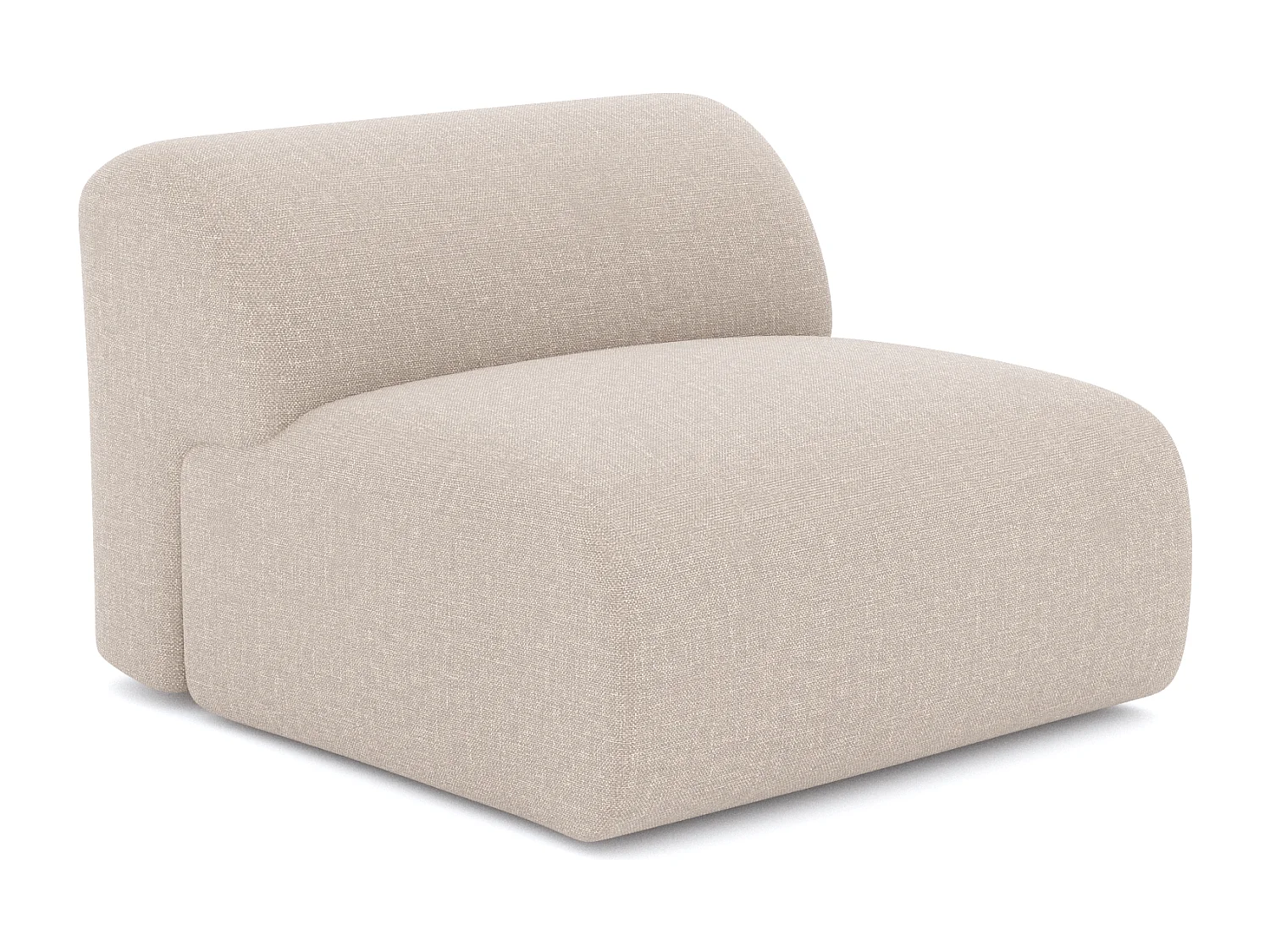 Fauteuil sans accoudoirs MYRA en tissu tramé beige 75x97cm
