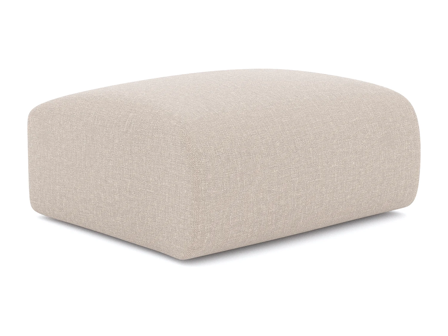 Pouf tissu tramé beige MYRA