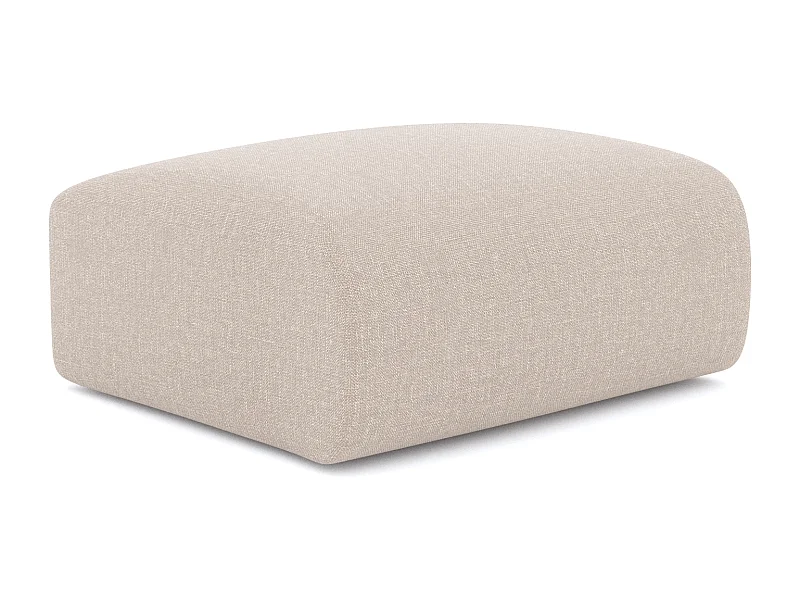 Pouf tissu tramé beige MYRA