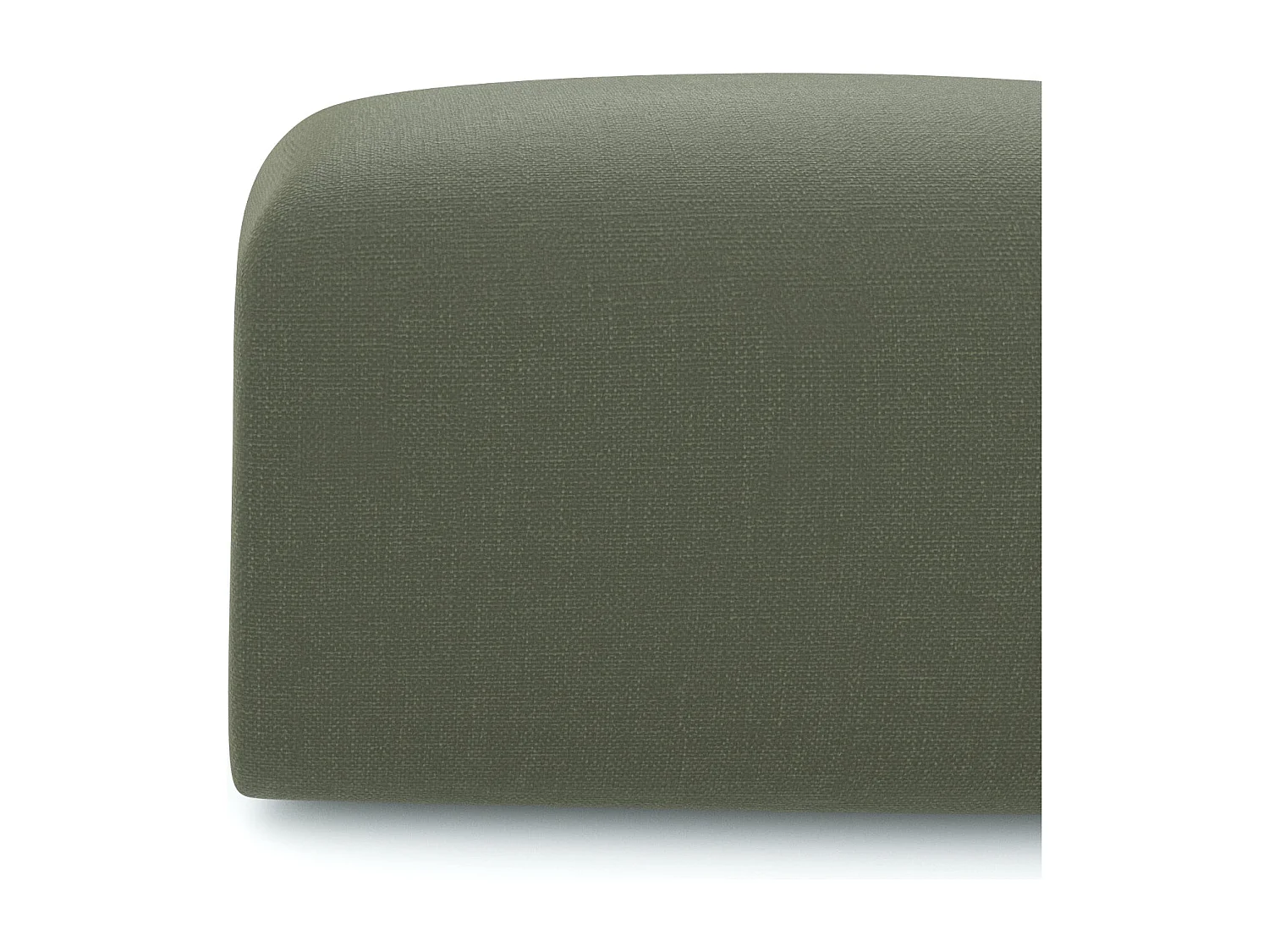 Pouf MYRA en tissu tramé vert olive