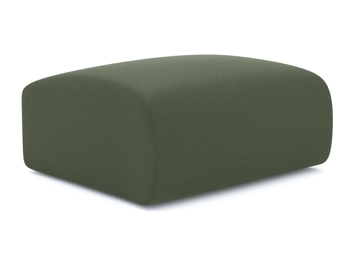 Pouf tissu tramé vert olive MYRA