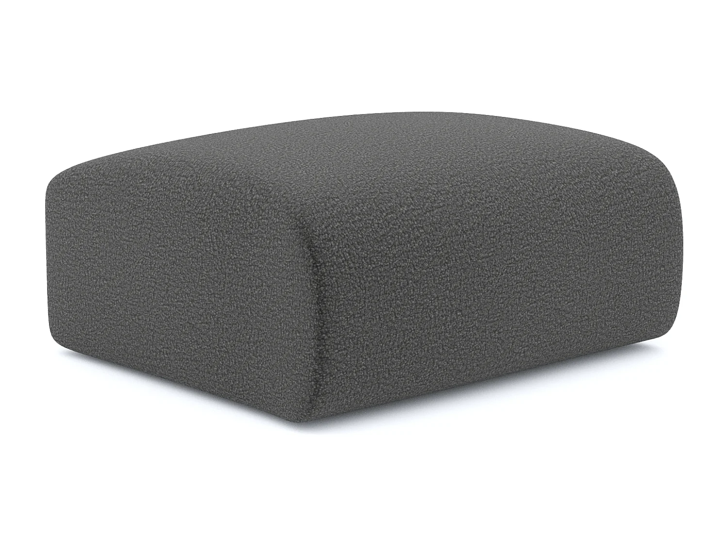 Pouf en bouclette gris graphite MYRA