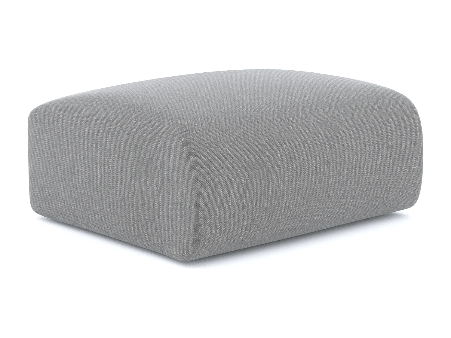 Pouf tissu tramé gris clair MYRA