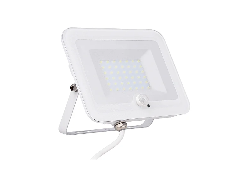 Projecteur plat + détecteur de mouvement IP65 3000lm - Blanc - Voltman