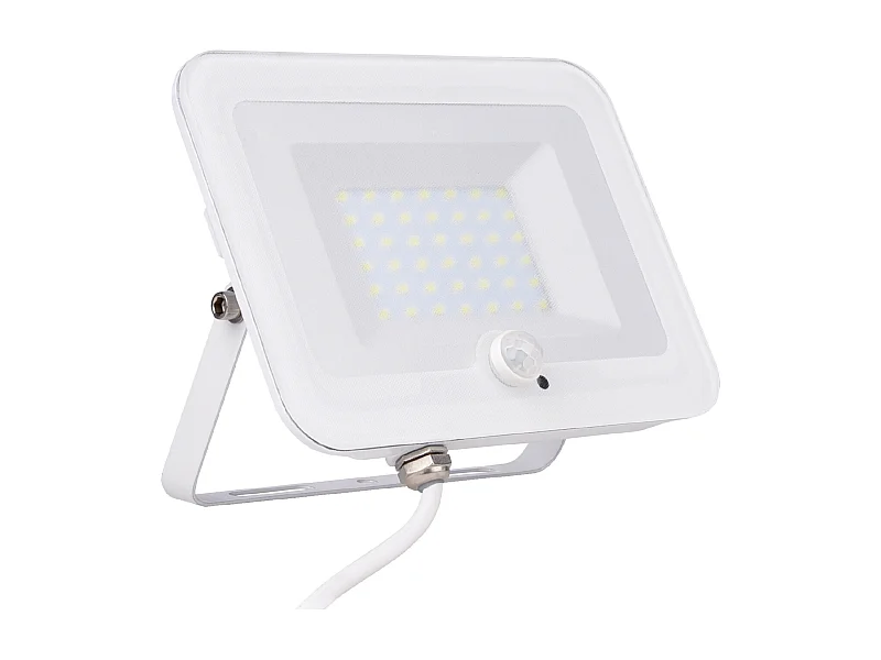 Projecteur plat + détecteur de mouvement IP65 3000lm - Blanc - Voltman