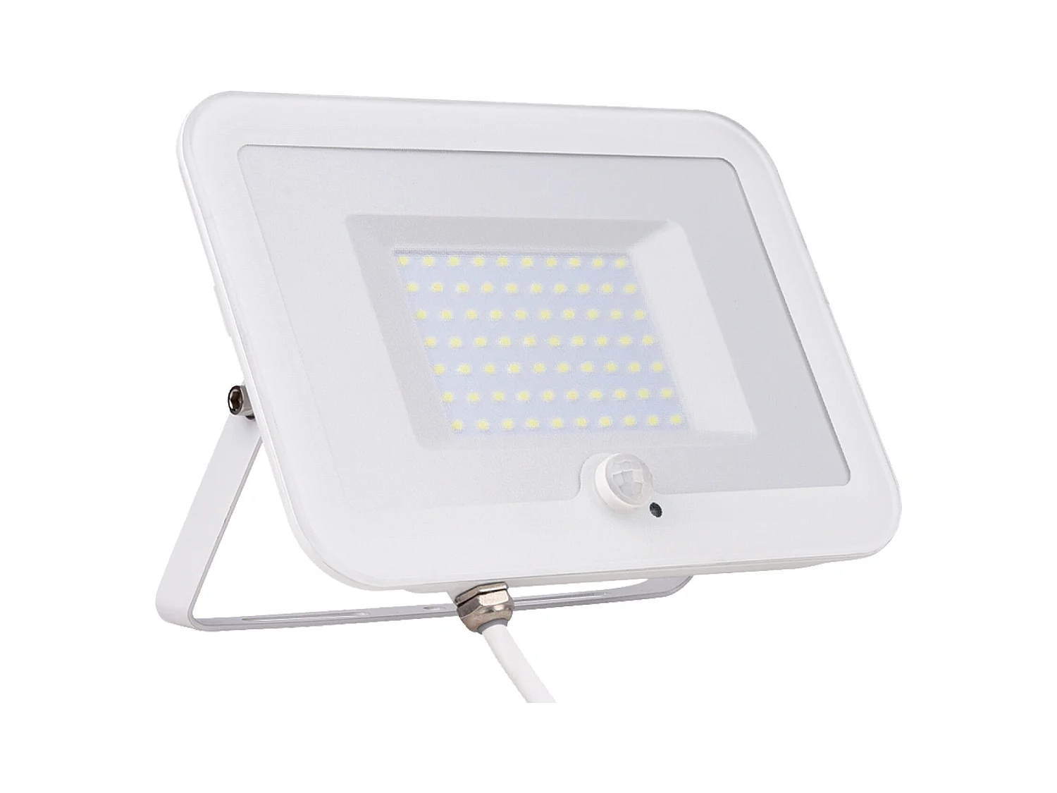Projecteur plat + détecteur de mouvement IP65 5000lm - Blanc - Voltman