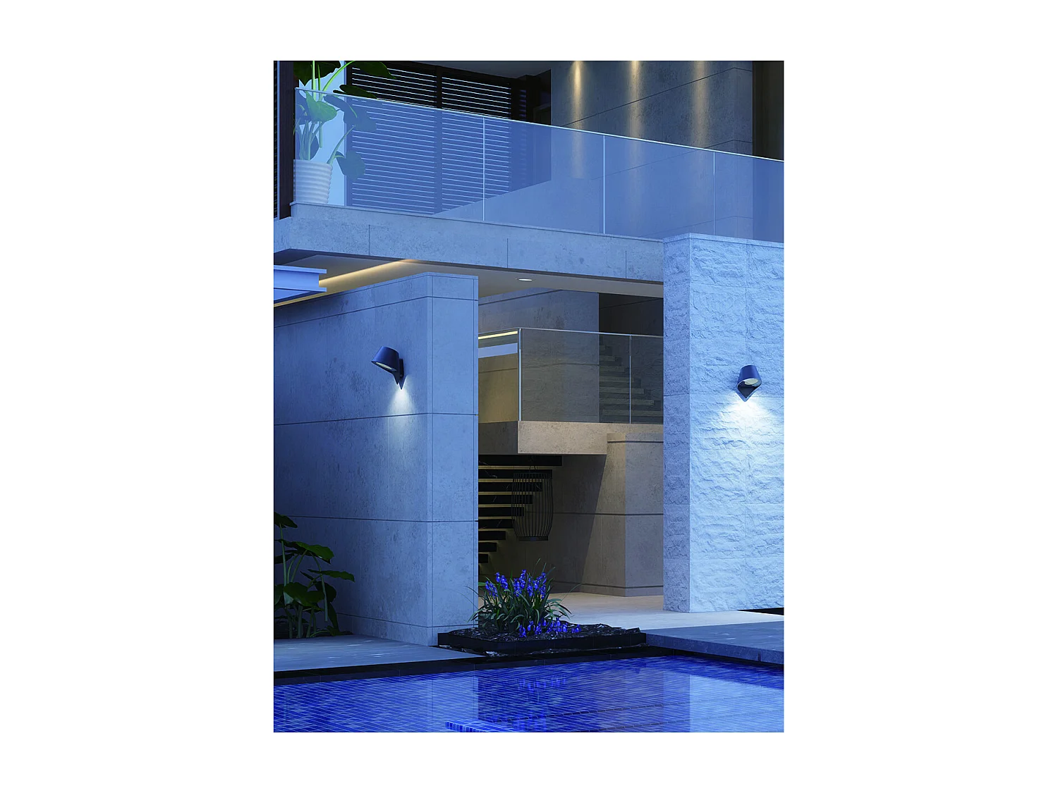 Applique extérieure filaire IP44 (GU10) - Gris - Voltman