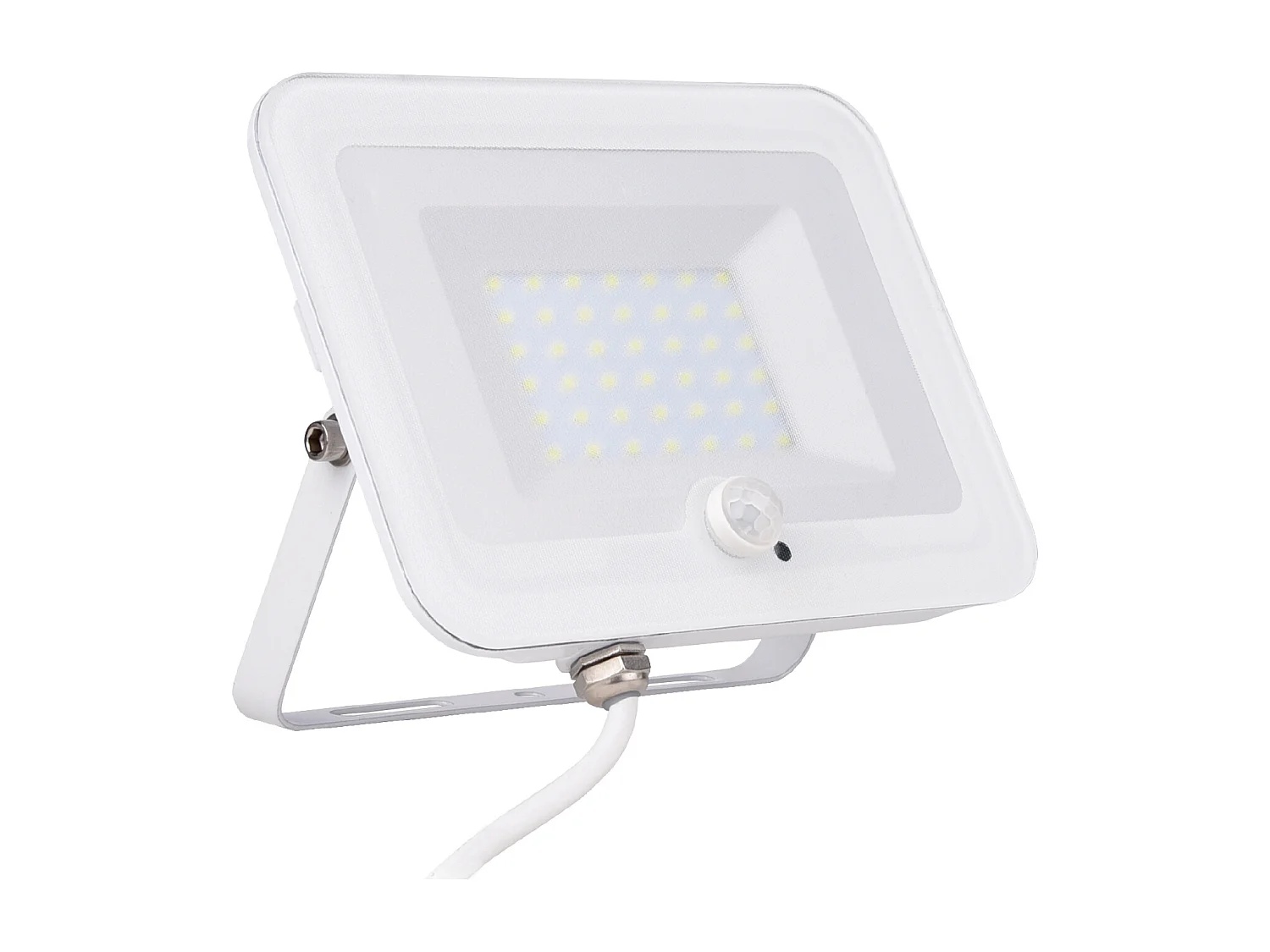 Projecteur plat + détecteur de mouvement IP65 2000lm - Blanc - Voltman