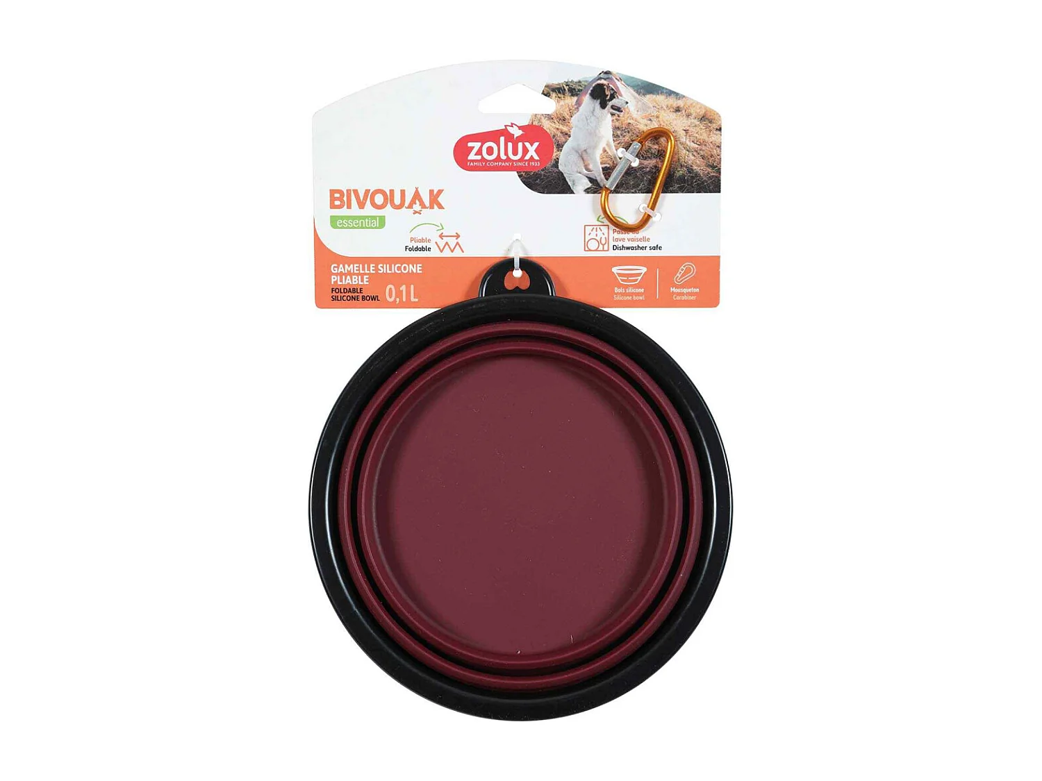 Gamelle souple en silicone rouge Bivouak 1 litre
