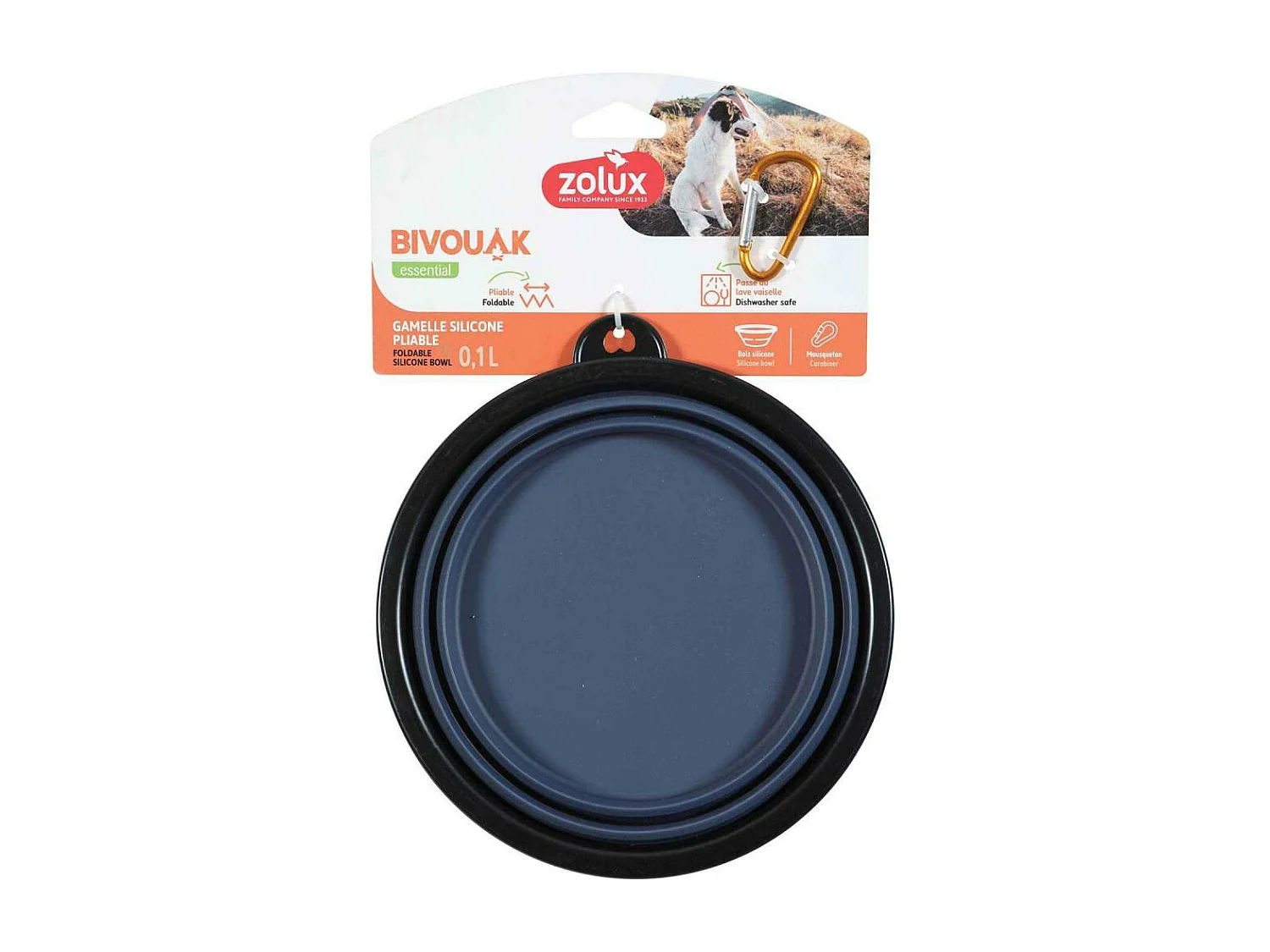 Gamelle souple en silicone bleu Bivouak 1 litre