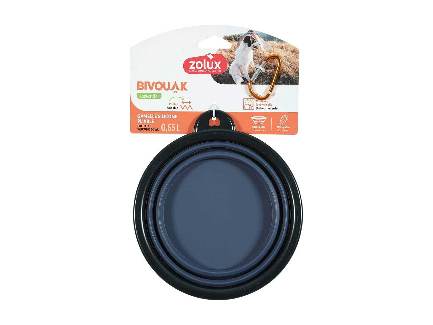 Gamelle souple en silicone bleu Bivouak 650 ml