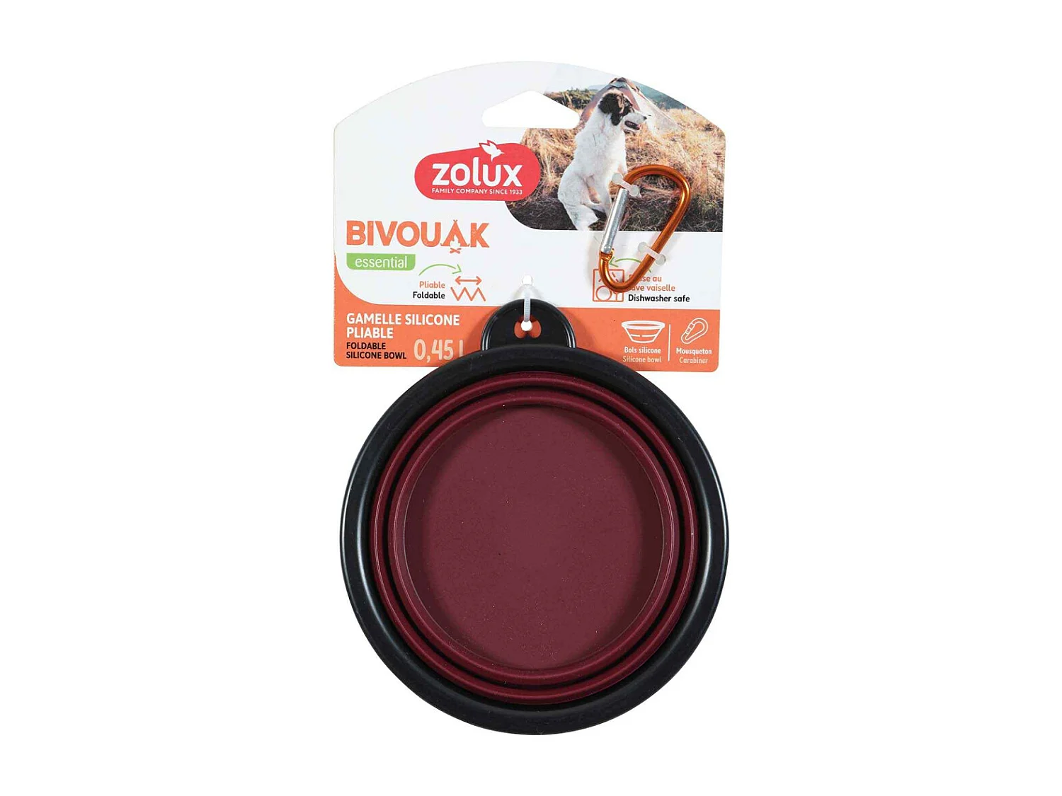 Gamelle souple en silicone rouge Bivouak 450 ml