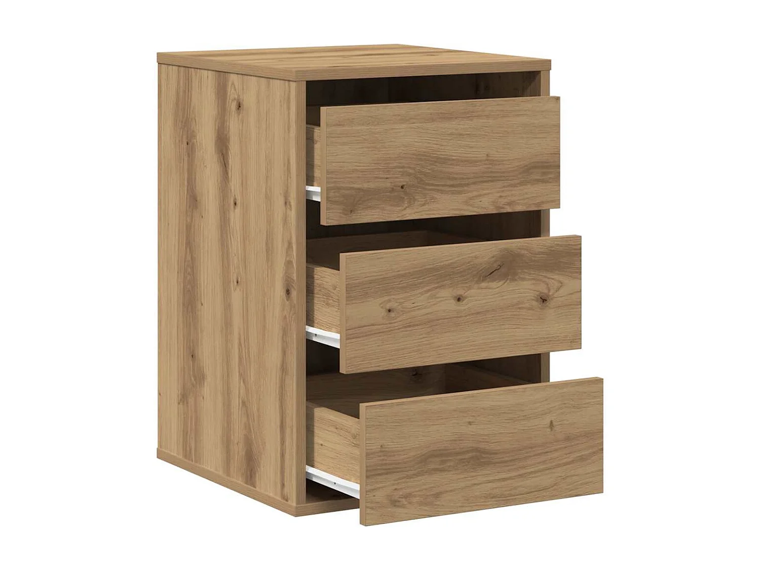 Commode d'angle chêne artisanal 40x41x58 cm bois d'ingénierie