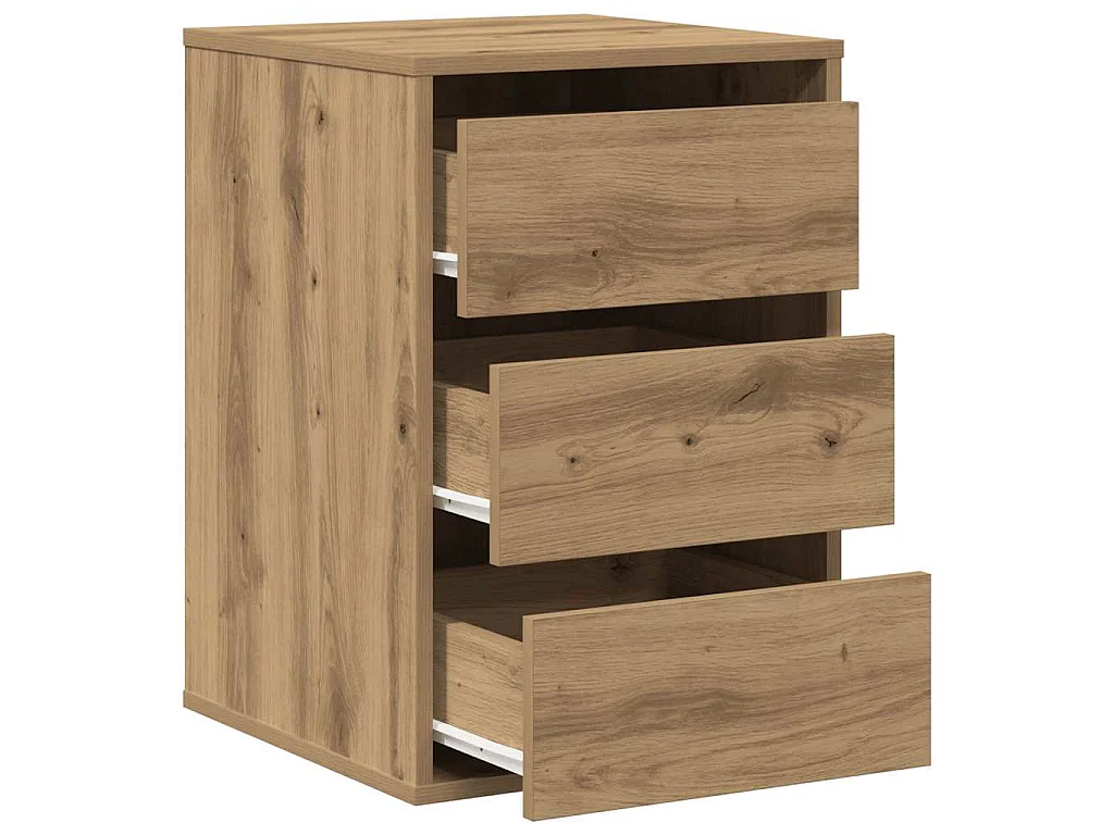 Commode d'angle chêne artisanal 40x41x58 cm bois d'ingénierie