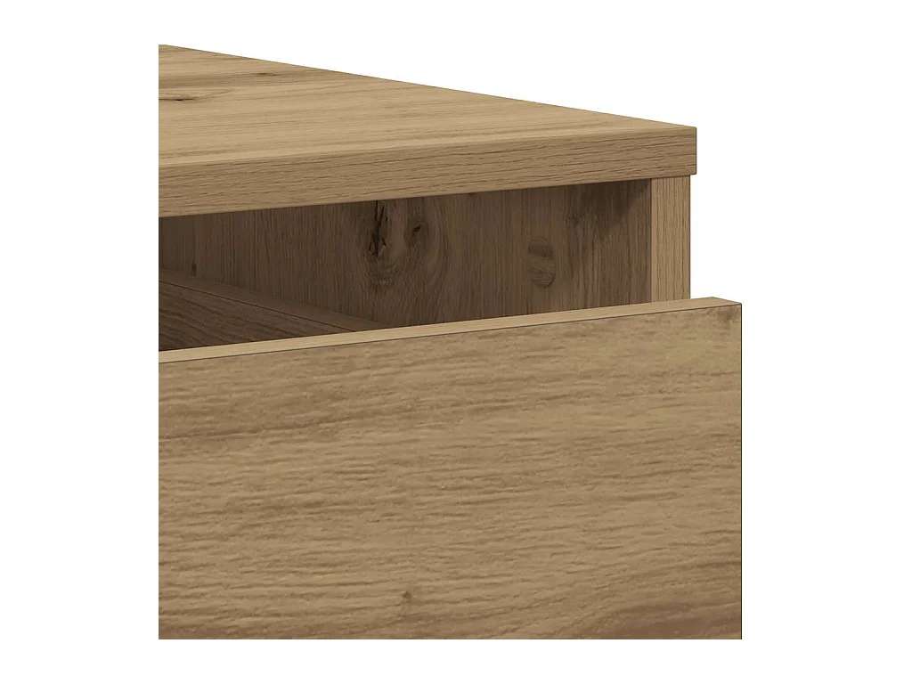 Commode d'angle chêne artisanal 60x41x76 cm bois d'ingénierie